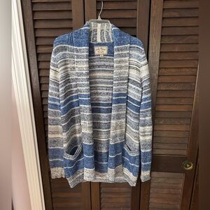 Lucky Brand Blue and White Women's Cardigan